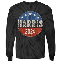 Kamala Harris 2024 For President Campaign Us Flag Tie-Dye Long Sleeve Shirt