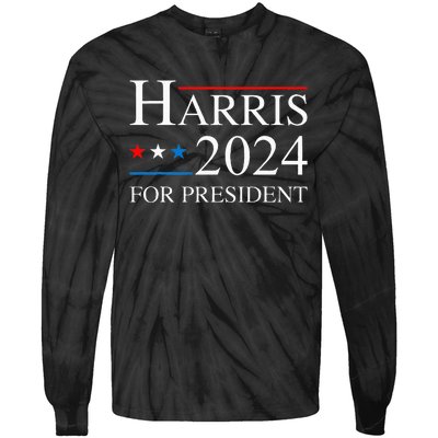 Kamala Harris 2024 For President Election Campaign Tie-Dye Long Sleeve Shirt