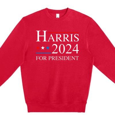 Kamala Harris 2024 For President Election Campaign Premium Crewneck Sweatshirt