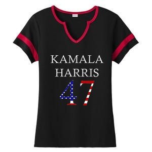 Kamala Harris 2024 For President Kamala Harris 47 Ladies Halftime Notch Neck Tee