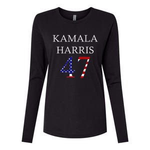 Kamala Harris 2024 For President Kamala Harris 47 Womens Cotton Relaxed Long Sleeve T-Shirt