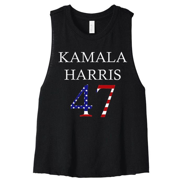 Kamala Harris 2024 For President Kamala Harris 47 Women's Racerback Cropped Tank