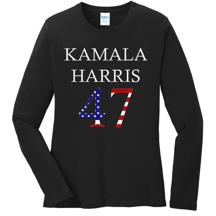 Kamala Harris 2024 For President Kamala Harris 47 Ladies Long Sleeve Shirt