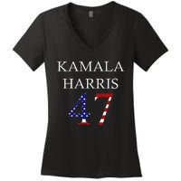 Kamala Harris 2024 For President Kamala Harris 47 Women's V-Neck T-Shirt