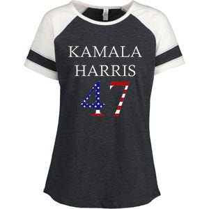 Kamala Harris 2024 For President Kamala Harris 47 Enza Ladies Jersey Colorblock Tee