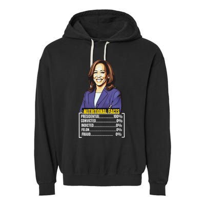 Kamala Harris 2024 For President Harris Versus Trump Facts Garment-Dyed Fleece Hoodie