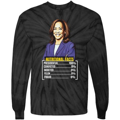 Kamala Harris 2024 For President Harris Versus Trump Facts Tie-Dye Long Sleeve Shirt