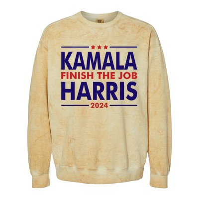 Kamala Harris 2024 LetS Finish The Job 2024 Colorblast Crewneck Sweatshirt