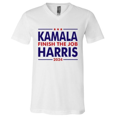 Kamala Harris 2024 LetS Finish The Job 2024 V-Neck T-Shirt