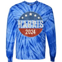 Kamala Harris 2024 For President Campaign Us Flag Tie-Dye Long Sleeve Shirt