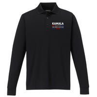 Kamala Harris 2024 Make America Laugh Agin Performance Long Sleeve Polo