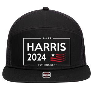 Kamala Harris 2024 For President Campaign 7 Panel Mesh Trucker Snapback Hat