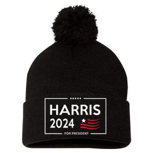 Kamala Harris 2024 For President Campaign Pom Pom 12in Knit Beanie