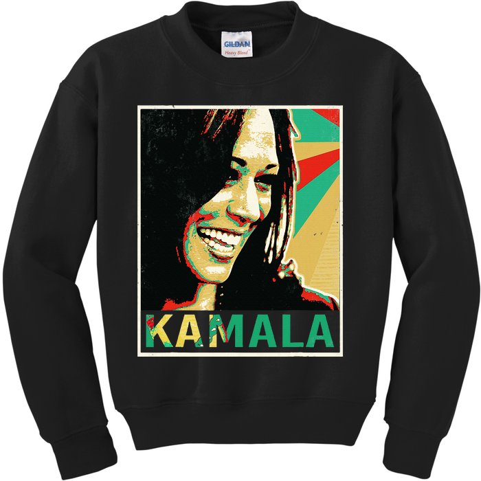 Kamala Harris 2024 Kamala For President Kids Sweatshirt