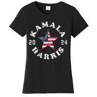 Kamala Harris 2024 President American Flag Vote Kamala Women's T-Shirt