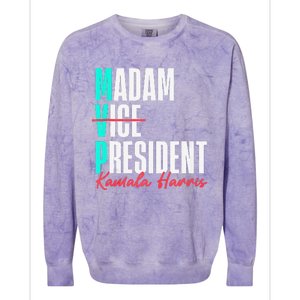 Kamala Harris 2024 Madam President Mvp 24 Democrat Colorblast Crewneck Sweatshirt