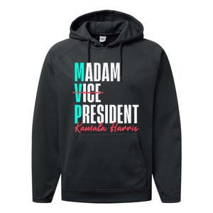 Kamala Harris 2024 Madam President Mvp 24 Democrat Performance Fleece Hoodie