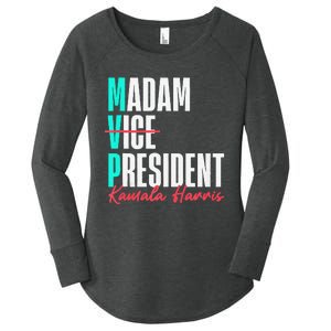 Kamala Harris 2024 Madam President Mvp 24 Democrat Women's Perfect Tri Tunic Long Sleeve Shirt