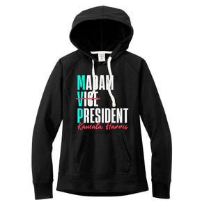 Kamala Harris 2024 Madam President Mvp 24 Democrat Women's Fleece Hoodie