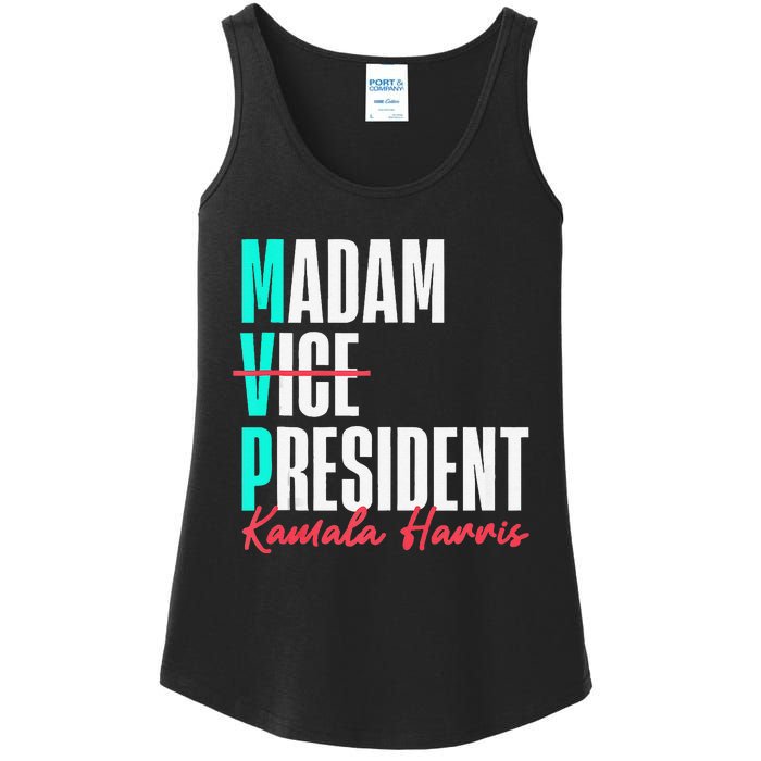 Kamala Harris 2024 Madam President Mvp 24 Democrat Ladies Essential Tank