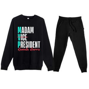 Kamala Harris 2024 Madam President Mvp 24 Democrat Premium Crewneck Sweatsuit Set