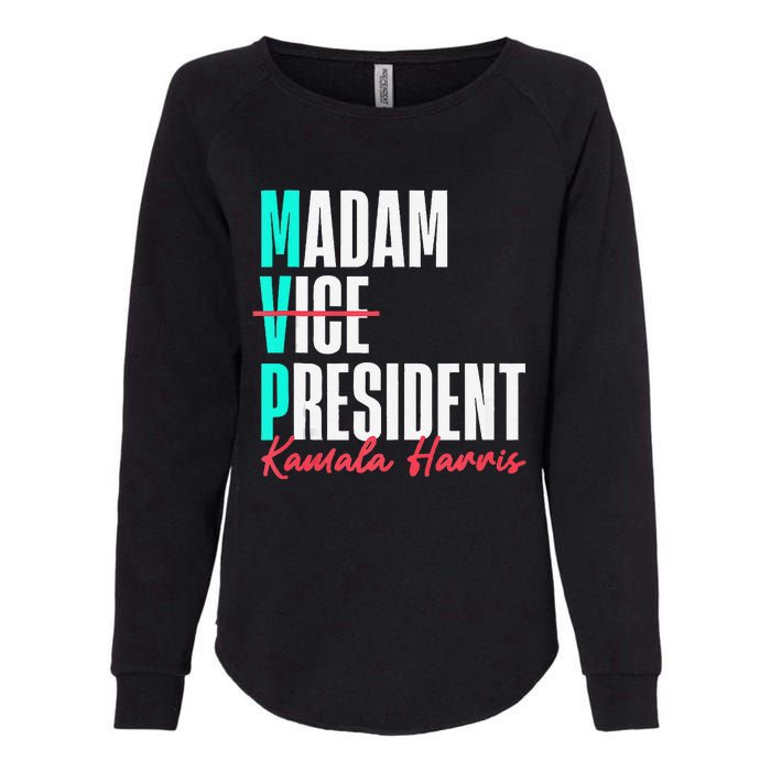 Kamala Harris 2024 Madam President Mvp 24 Democrat Womens California Wash Sweatshirt