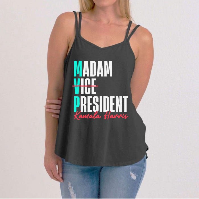 Kamala Harris 2024 Madam President Mvp 24 Democrat Women's Strappy Tank