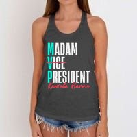 Kamala Harris 2024 Madam President Mvp 24 Democrat Women's Knotted Racerback Tank