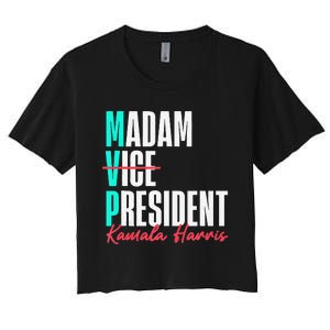 Kamala Harris 2024 Madam President Mvp 24 Democrat Women's Crop Top Tee