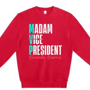 Kamala Harris 2024 Madam President Mvp 24 Democrat Premium Crewneck Sweatshirt