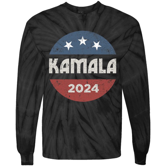 Kamala Harris 2024 For President Campaign 2024 Election Tie-Dye Long Sleeve Shirt