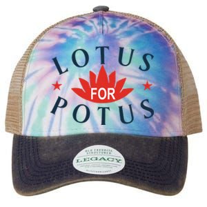 Kamala Harris 2024 Lotus For Potus President Election Legacy Tie Dye Trucker Hat