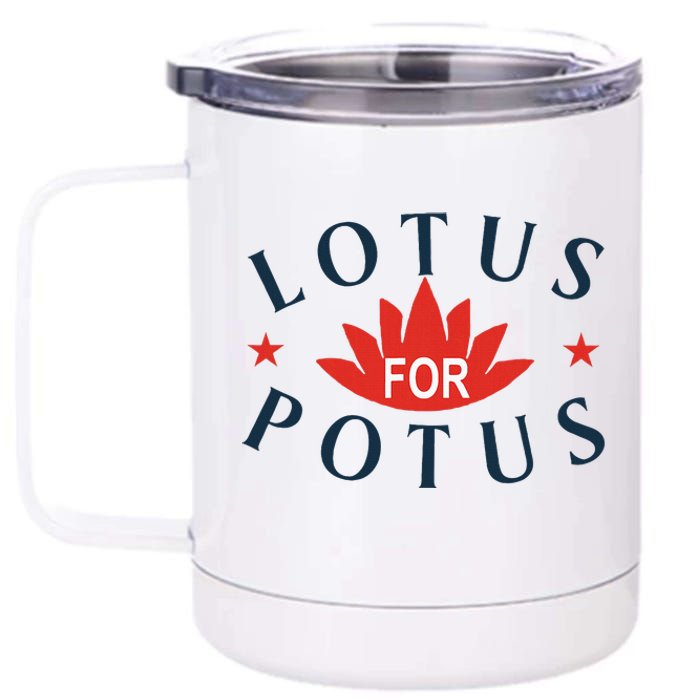 Kamala Harris 2024 Lotus For Potus President Election 12 oz Stainless Steel Tumbler Cup