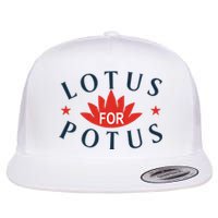 Kamala Harris 2024 Lotus For Potus President Election Flat Bill Trucker Hat