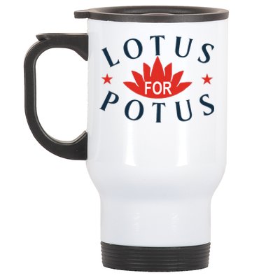 Kamala Harris 2024 Lotus For Potus President Election Stainless Steel Travel Mug