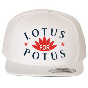 Kamala Harris 2024 Lotus For Potus President Election Wool Snapback Cap