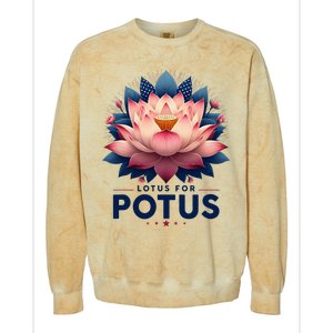 Kamala Harris 2024 Lotus For Potus Trending President Colorblast Crewneck Sweatshirt