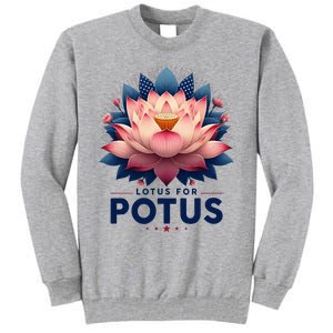 Kamala Harris 2024 Lotus For Potus Trending President Tall Sweatshirt