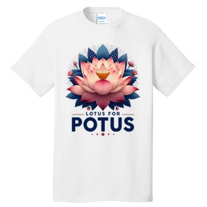 Kamala Harris 2024 Lotus For Potus Trending President Tall T-Shirt