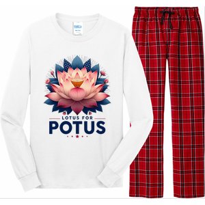 Kamala Harris 2024 Lotus For Potus Trending President Long Sleeve Pajama Set