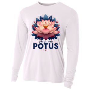 Kamala Harris 2024 Lotus For Potus Trending President Cooling Performance Long Sleeve Crew