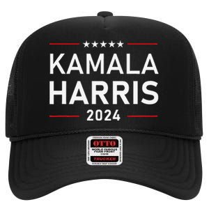 Kamala Harris 2024 Presidential Election Campaign High Crown Mesh Back Trucker Hat