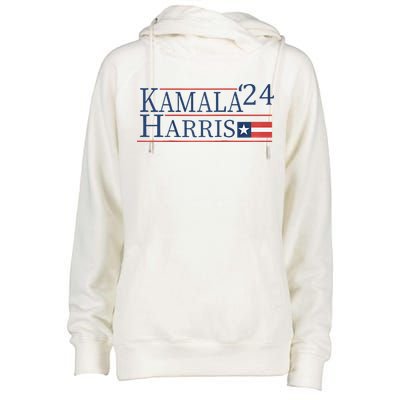 Kamala Harris 2024 Raglan Womens Funnel Neck Pullover Hood