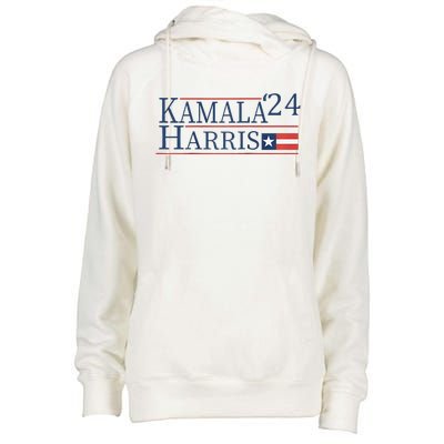 Kamala Harris 2024 Raglan Womens Funnel Neck Pullover Hood