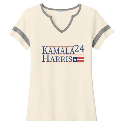 Kamala Harris 2024 Raglan Ladies Halftime Notch Neck Tee