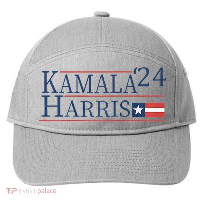 Kamala Harris 2024 Raglan 7-Panel Snapback Hat