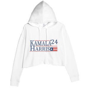 Kamala Harris 2024 Raglan Crop Fleece Hoodie