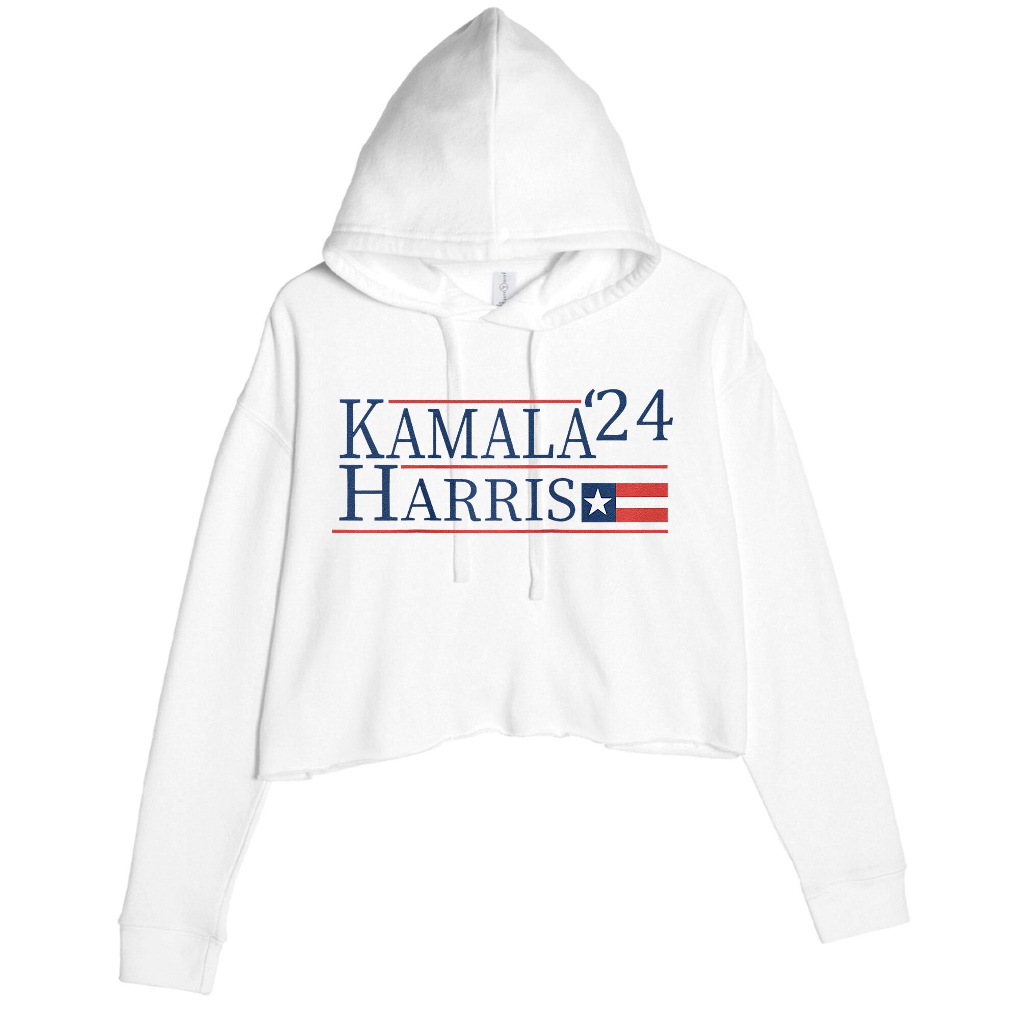 Kamala Harris 2024 Raglan Crop Fleece Hoodie