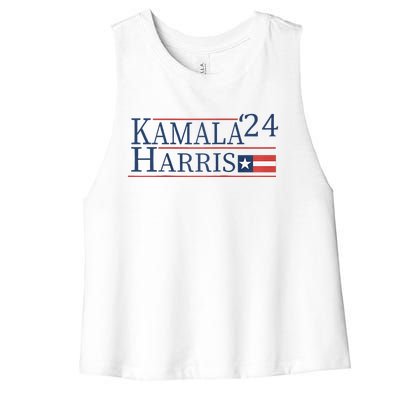 Kamala Harris 2024 Raglan Women's Racerback Cropped Tank