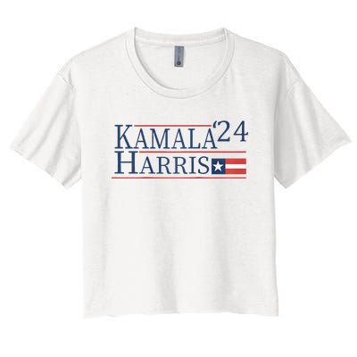 Kamala Harris 2024 Raglan Women's Crop Top Tee